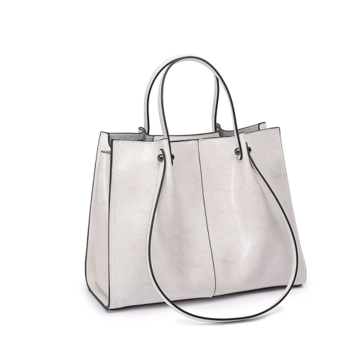 White Leather Shoulder Tote Handbags Daily Bags