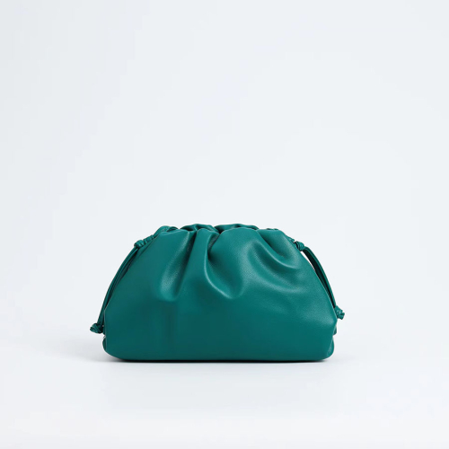 Olive Echtes Leder Handtaschen Beuteltasche Magnetische Slouchy Kupplungen
