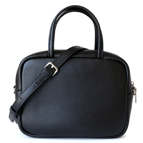 Schwarze quadratische Handtaschen aus echtem Leder, Umhängetaschen mit Griff oben
