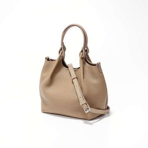 Khaki Litchi Grain Leather Crossbody Top Handle Small Handbags For Outgoing