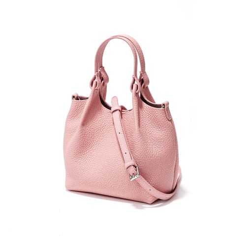 Pink Litchi Grain Leather Crossbody Top Handle Small Handbags For Outgoing
