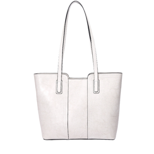 White Leather Shoulder Tote Bags Work Handbags